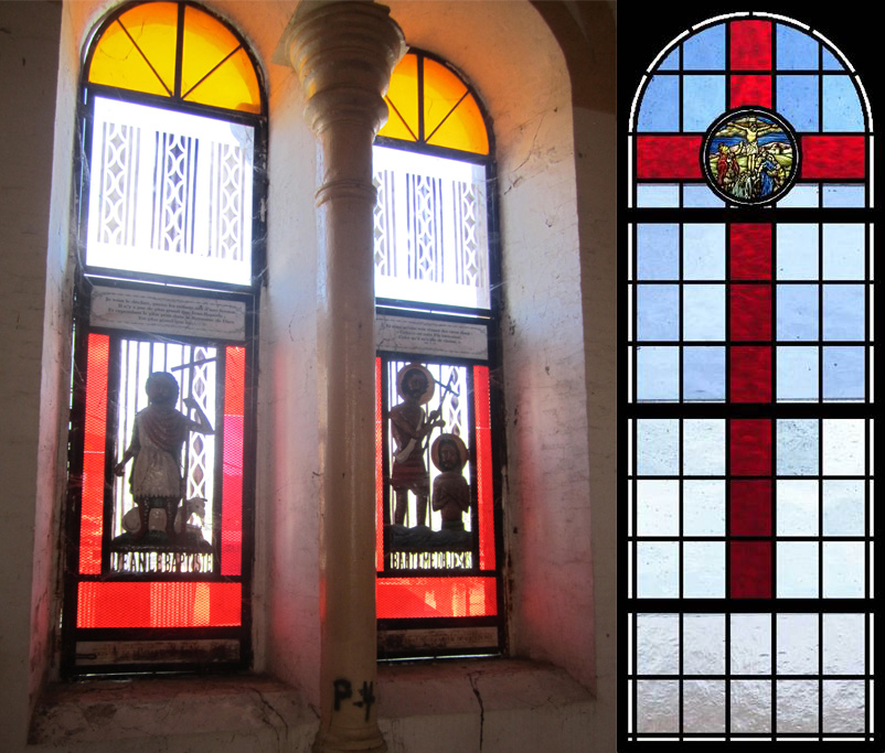 Stained glass before (left) and after (right)